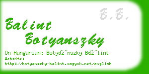 balint botyanszky business card